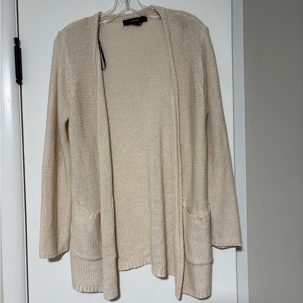 Forever 21 Beige Open-Front Sweater / cardigan